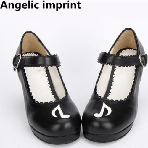 Angelic imprint handmade woman mori girl lolita cosplay shoes lady high heels pumps women princess dress party shoes 8.5cm 34-44