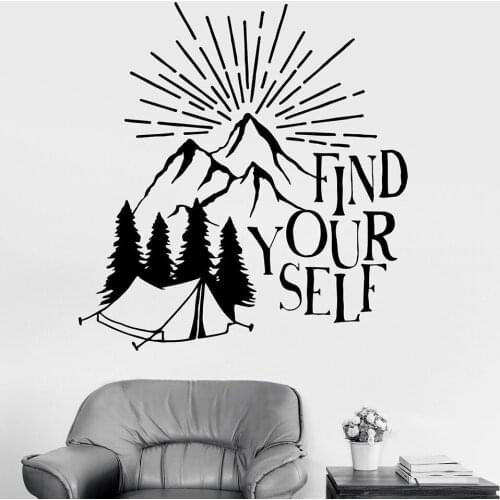 Find Your Self Wall Decal Decor Living Room Inspirational Quotes Nature Motivation Vinyl Wall Stickers For Study Room Art W745