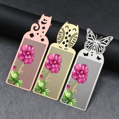 DIY Craft Cross Stitch Bookmark Butterfly Owl Stich Metal Silver Golden Needlework Embroidery Crafts Counted Cross-Stitching
