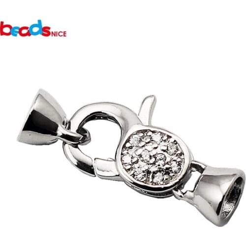 Beadsnice 925 sterling silver lobster clasps for bracelets and necklace fits 4mm beads clasp for jewelry making ID 30452