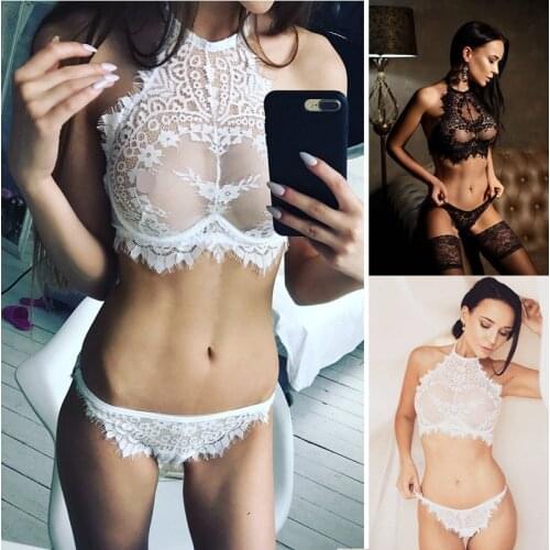 Women Sexy Lingerie Lace Bra Set Underwear Sexy Panty Bandage Set Erotic Lingerie Dress Bra Briefs Set