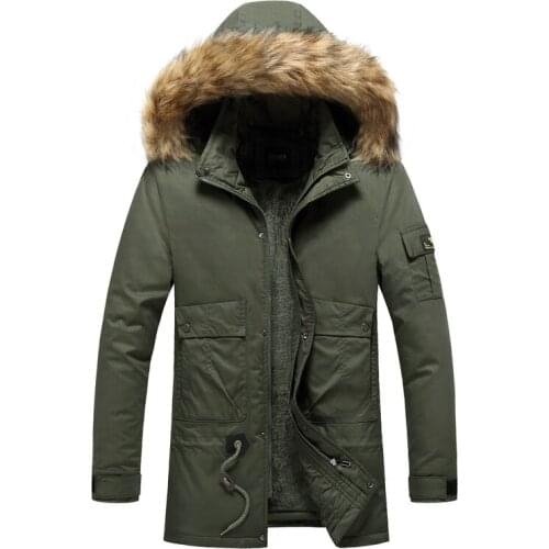 Winter Men Fur Hooded Parkas Thicken Jacket 2021 Male Casual Overcoat Hat Coats Jaqueta Masculina