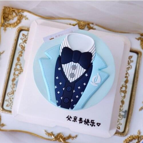 1set Soft Clay Happy Fathers Day tie Cake Toppers Dad Cupcake Dessert Supplies Party & Holiday DIY Decorations