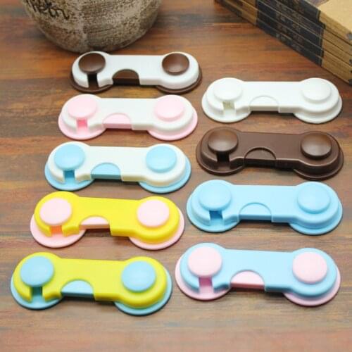 10Pcs Baby Multifunctional Safety Finger Care Plastic Adjustable Kids Drawer Cabinet Safety Lock Buckle Attach to Fridge Drawer
