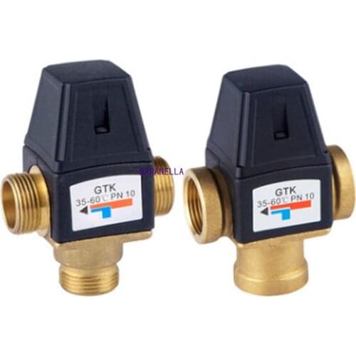 3 Way DN20/25 Female/Male Thread Mixing Valve Brass Thermostatic for Solar Water Heater Tools Accessory