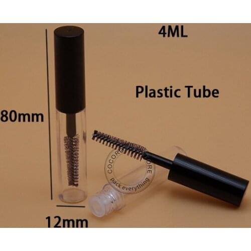 30pieces/lot) 4ml mascara tube 4cc empty mascara container makeup container plastic tube with black cap