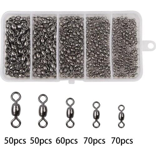 300pcs Fishing Crane Barrel Swivel Kit Fishing Hook Connector Saltwater and Freshwater 2020 Winter Fishing Tackle
