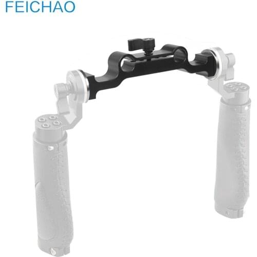 Aluminum Dual 15mm Rod Clamp with Arri M6 Rosette Mount Adapter Railblock for SLR Camera Follow Focus Photography Accessories