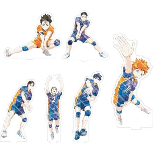 Anime Haikyuu!! Hinata Shoyo Tobio Kageyama Kei Tsukishi Acrylic Figure Stand Display Model Desktop Decor Plate Christmas Gift