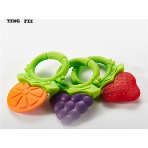 BPA Free New Silicone Baby Training Toothbrush Fruit Teether Safe Toddle Bracelet Molar Stick Chews Bite Free Storage Box