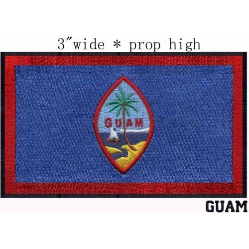 Guam Flag 3" wide embroidery patch for coconut tree/island/the boat