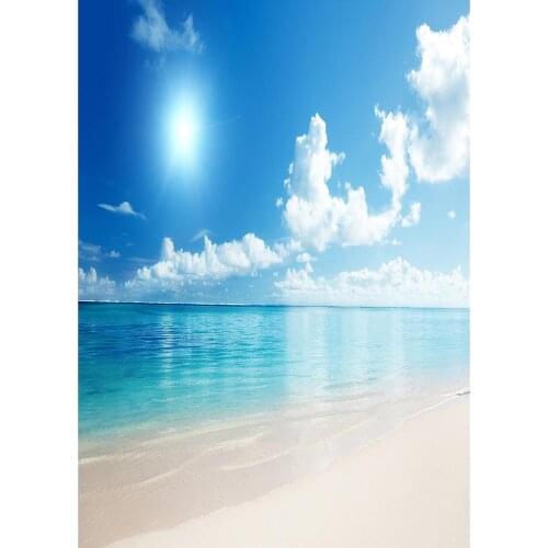 Sun Sandbeach Sea Photography Backdrop Computer Printed Background for Portrait Children Baby Scenic Photophone Photo Studio