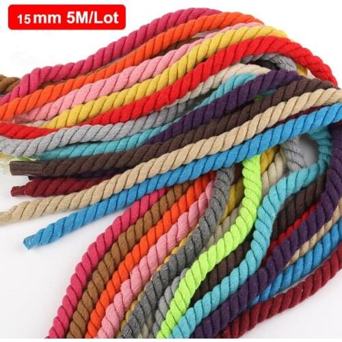 19 Colors 10 Meters Colorful Cotton Rope 10mm Round Thick High Strength Woven Rope For Handbag Craft Home Decorative Accessories