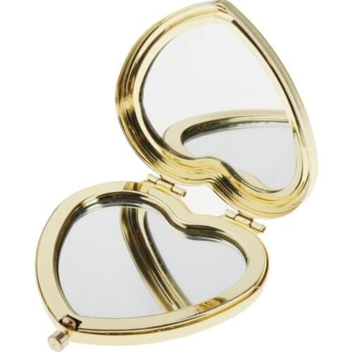 Heart Shaped Travel Compact Mirror Makeup DIY Vanity Mirror For Women