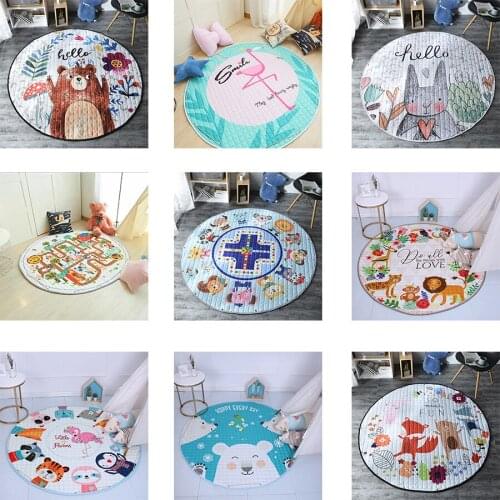 950g Colorful Cartoon Animals Fox/Bear/Unicorn pattern Baby Play Mats Child Crawling Blanket Toys Storage Bag Kid RoomDecoration