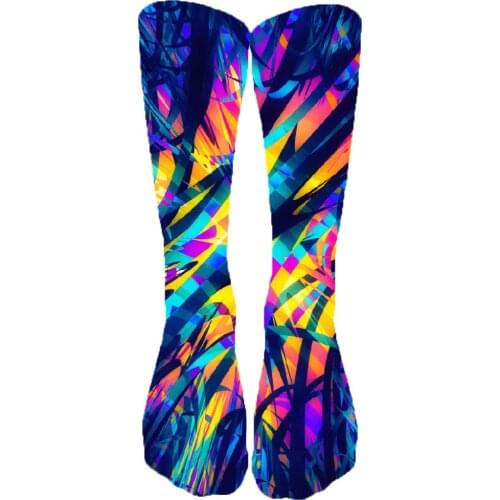 KYKU Brand Geometric Socks Women Psychedelic Funny Print Vortex Sock 3d Color Socks Animal Ladies socks Kawaii Fashion Gogh