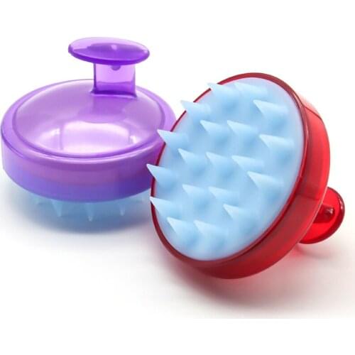 Scalp Massager Silicone Transparent Shampoo Brush Comb Washing Shower Hair Massage Clean Brush Bath Shower Hair Cleaning Brush