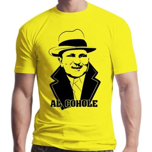 New Al Cohole biala smieszna koszulka Polska alcohol tshirt smieszne koszulki poland T Shirt Men Tees Brand Clothing Funny sbz64