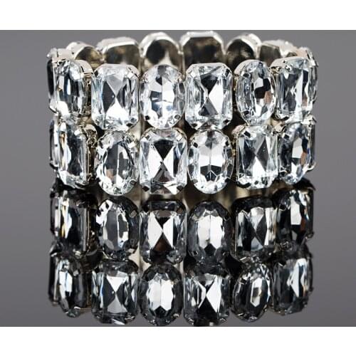 New Clear Acrylic Elastic Bracelets For Women Female Love Bangles Manchette