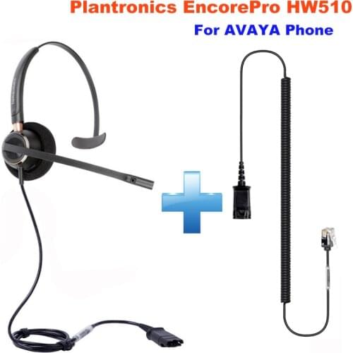 Plantronics EncorePro HW510 89433-01 Wired Headset, with Noise-Canceling Microphone with RJ9 Plug for AVAYA 2400 4600 Models
