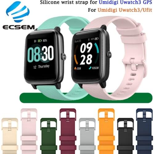 Silicone wrist band for Umidigi Uwatch3 GPS smart watch accessories replacement strap for Umidigi Ufit/Uwatch GT bracelet loop