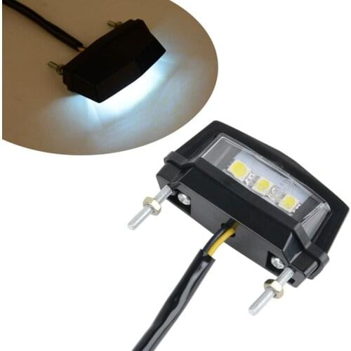 High Quality Mini Motorcycle White LED License Plate LED Lamp 12V Rear Tail Number Light for Honda Kawasaki Yamaha Suzuki