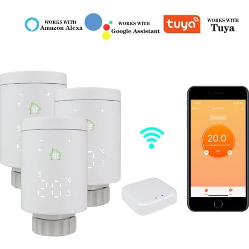 Wifi Zigbee Smart Radiator Actuator Valve Thermostat Programmable Temperature Controller Voice Control Alexa Tuya IFTTT App