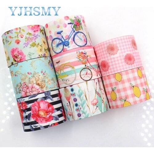 YJHSMY G-18927-1240,38 mm 5 Yards Spring flower Thermal transfer Printed grosgrain Ribbons,DIY handmade gift wrap Materials