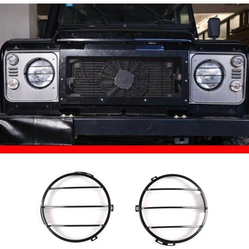 For 2004-2019 Land Rover Defender Metal Headlight and Taillight Protective Net Cover Sticker Car Interior Fittings