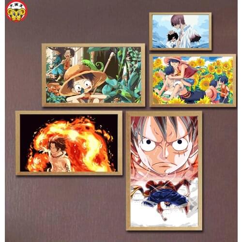 Painting by numbers art paint by number Straw hat pirate group of people decorating large painting king DIY digital painting han