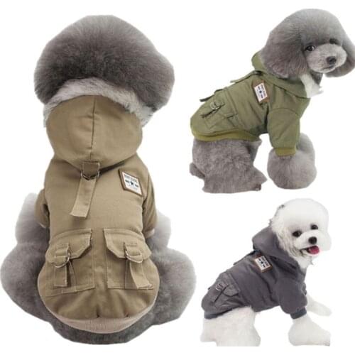 Pet Cats And Dogs Winter Warm Down Cotton Jacket Jacket Medium And Small Dog Chihuahua Hooded Clothes Lightweight Hoodie Clothes