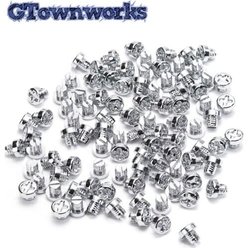 100pcsx12mm Chrome Silver Auto Nail Wheel Lip Rivets Nuts Replacement Rivets