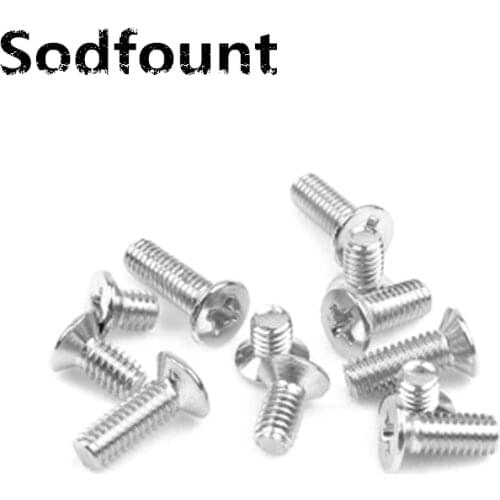 100pcs/Lot Cross countersunk head screw flat head screw KM M1.2X3/3.5/4/5/6/7mm FM nickel plated electronic screw