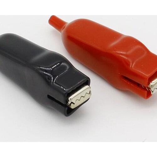 2 PCS Sheathed Alligator Clips Electrical DIY Test Leads Alligator Double-Ended Crocodile Clips Roach Electrical Jumper Wire