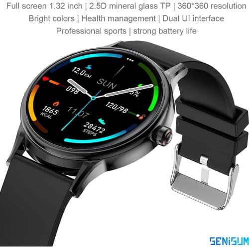2021 New Smart Bracelet 1.3inch 2.5D Full touch Screen Heart Rate Sendentary Monitor Incoming Call Message Reminder Smart Watch