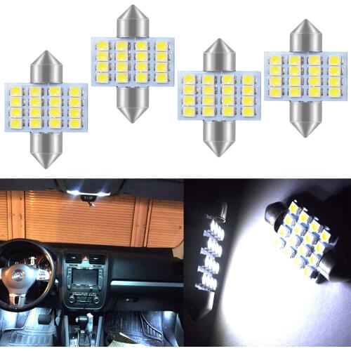 3528 1210 White 16LED Auto Led Dome Festoon Door Light Reading Bulb 31mm 36mm 39mm 41mm Auto Roof Tail Lamp Trunk light DC 12V