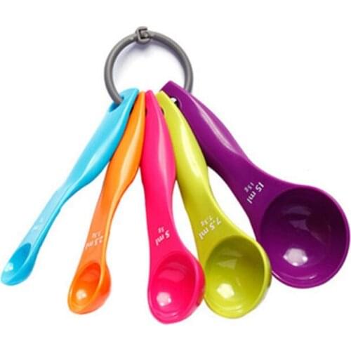 5pcs Set With Scale Color Measuring Spoon Milk Powder Spoon Seasoning Spoon Gram Scoop Baking Utensils