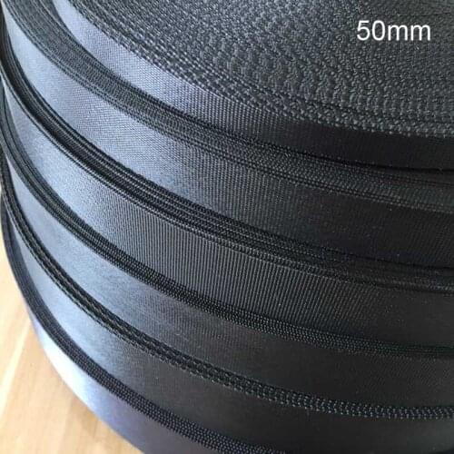 50mm Webbing Black 10M/lot Polyester Webbing Strap for Belt Webbing Strapping Baby carriage Bags Braided Strap Backpack Belt