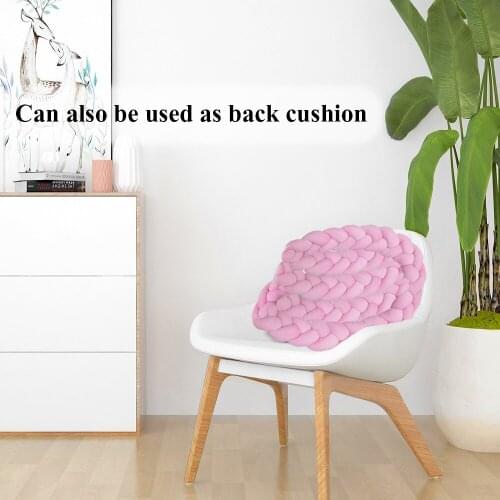 78.7 Inch Baby Crib Bumper Knotted Braided Bumper Handmade Soft Knot Cushion Nursery Cradle Decor Newborn Gift Protector Cotton