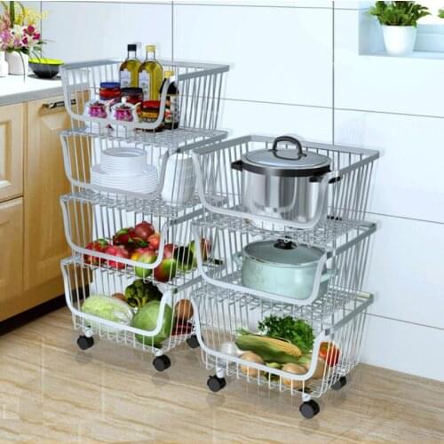 Household Fruit and Vegetable Rack 304 Stainless Steel Kitchen Rack Room Organizer Kitchen Items Hanging Rack Kichen Organizer