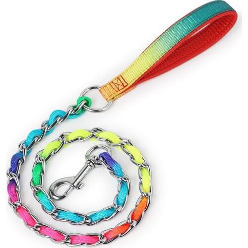 Ranbow color cat leash for dog accessories for small dogs luxury dog leash pets acessorios Lead French Bulldog