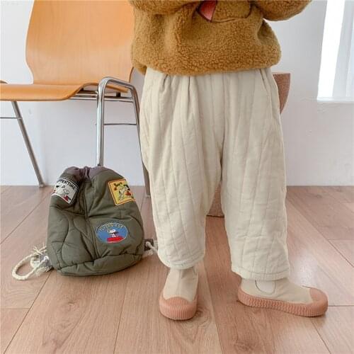 Childrens Thick Pants Autumn And Winter Girls Korean Cotton Casual Loose Trousers WT201