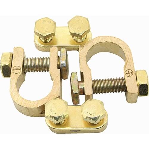 Two Small Size Automotive Battery Terminal Clip Screw Connection Positive And Negative Brass Cable Connector Accessories Are Sui