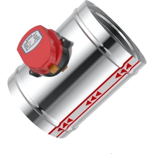 80/100/125/150/200mm stainless steel electric air duct damper valve HVAC air ducting motorized air damper AC220V actuator drive