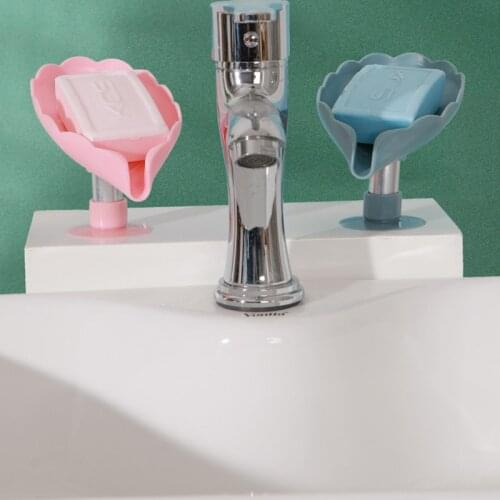 Leaf Shape Soap Box Self Draining Soap Holder Box Bathroom Shower Soap Holder sponge Storage Plate Tray Bathroom Supplies