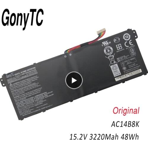GONYTC 15.2V 3220mAh AC14B8K Laptop Battery For Acer For Aspire B115-MP E3-111 E3-721 E5-771 R3-131T TravelMate B115-M P236-M