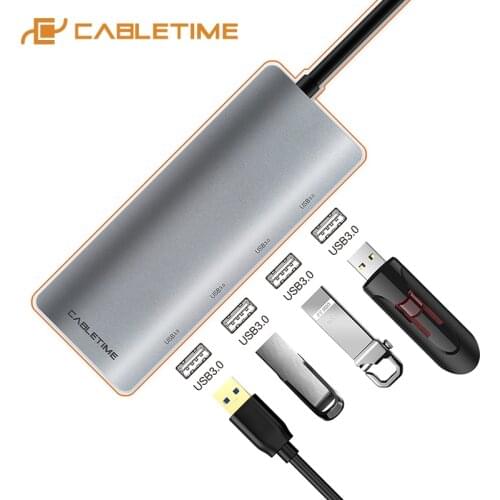Cabletime USB C HUB 4 ports USB 3.0 Charge USB Type C 3.1 Adapter with PD For Laptop MacBook Huawei Matebook Mate 30 C229