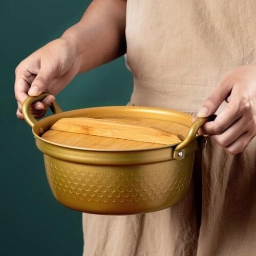 Bamboo covered soup pot Household soup pot non stick double ear snow pan Instant milk pot cooking pot kitchen cookware