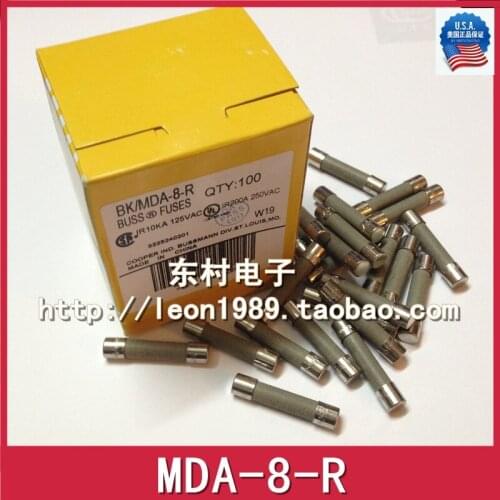 US BUSSMANN ceramic fuse 6.3 times; 32mm Fuses BK / MDA-8-R 8A 250V