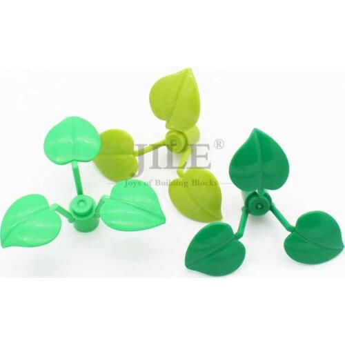 Moc Peach Grass Leaf Garden View Decorate Sets DIY Enlighten Building Blocks Bricks Parts Compatible with Assembles Particles